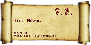 Hirs Mózes névjegykártya
