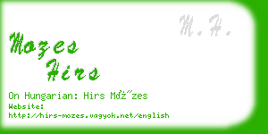 mozes hirs business card